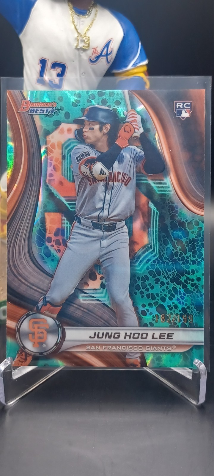 🔥Jung-Hoo Lee (RC)🔥Aqua Lava Refractor /199🔥2024 Bowman's Best #57 - Giants