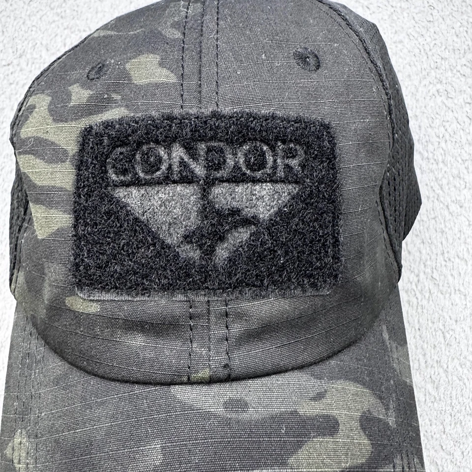 Gorra ajustable trasera de malla táctica Condor multicámara parche negro para hombre talla única sombrero Foto 2 de 4
