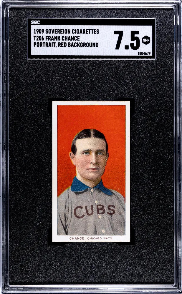 1909-11 T206 Frank Chance Sovereign Cigarettes SGC 7.5