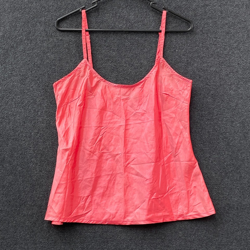 Mouki Womens Scoop Neck Camisole Top Bright Coral Adjustable Straps Summer Sz M