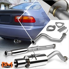 For 92-95 Honda Civic Eh Eg 3-dr 4rolled Tip Muffler S.s Catback Exhaust System For 92-95 Honda Civic Eh Eg 3-dr 4rolled Tip Muffler S.s Catback Exhaust System