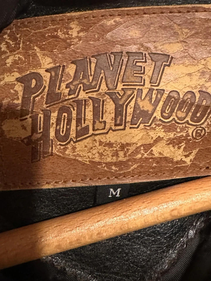 Jaqueta masculina vintage Planet Hollywood média couro Reno bombardeiro (danificada) - Imagem 3 de 4