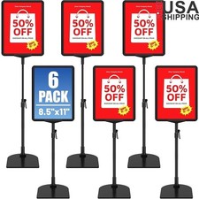 6Pack Sign Stand for Display 8.5x11 Adjustable Poster Stand for Table Top Floor