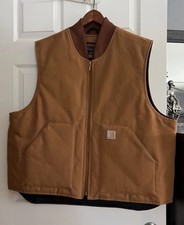 Carhartt Duck Men's Quilted Vest, Size 2XL- Carhartt Brown