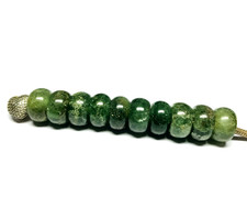 10 Pcs. Green Strawberry Quartz Gemstone Big Hole Large Hole Beads 14x8mm Beads
