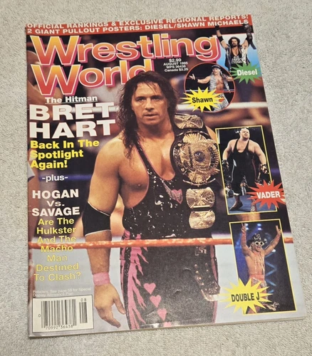 Wrestling World Magazine August 1995 wwf wwe wcw bret hart shawn michaels diesel