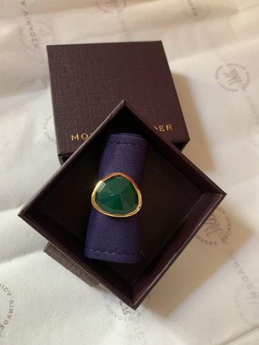 Monica Vinader Siren Ring 18k Gold Vermeil and Green Onyx, size 5.5(K) New💕❤️ - Picture 2 of 8