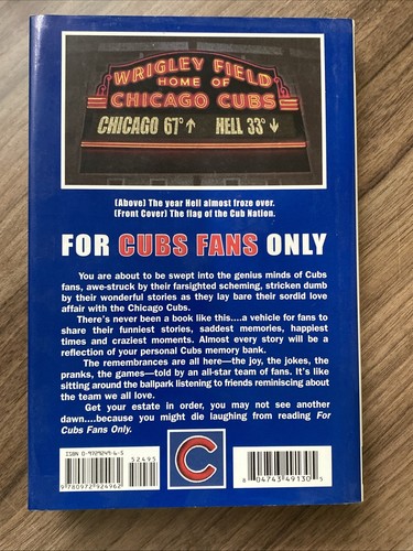 For Cubs Fans Only! by Rich Wolfe (2003, Hardcover) - Imagen 2 de 2