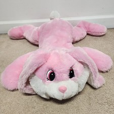 Dan Dee Jumbo Pink Laying Flat Bunny Rabbit Plush Pillow Stuffed Toy 25" Floppy