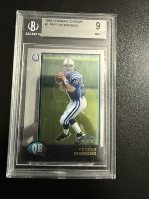 1998 Bowman Chrome Peyton Manning Rookie BGS 9 Mint #1 Colts RC HOF MVP Rookie