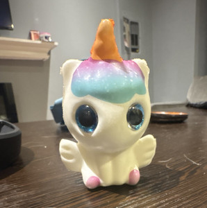 Unicorn Squeeze Toy Stress Reliever, White Multicolor Squishy Stress Toy