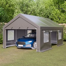 Carport 13' x 20' Heavy Duty Car Port w/ Roll-up Sidewall & Ventilated Windows