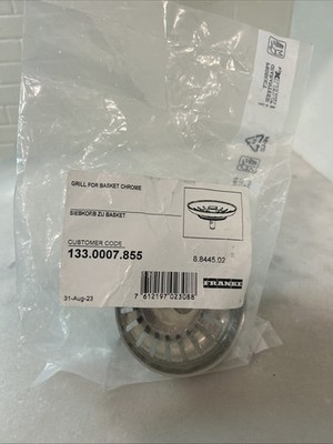 Franke 133.007.855 Replacement Strainer Basket In Chrome New Sealed