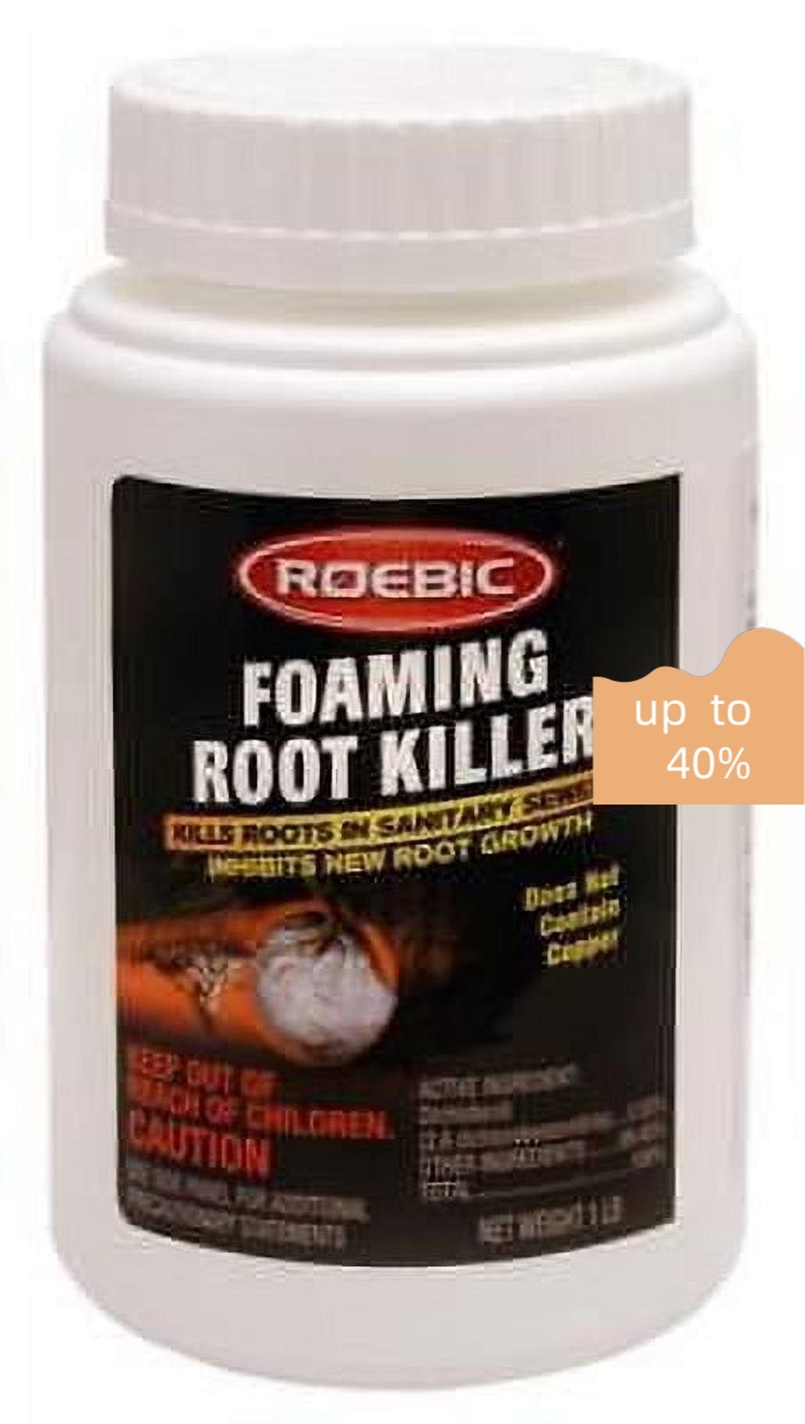 Roebic Foaming Root Killer 1lb - Safe for Pipes, Drains & Toilets