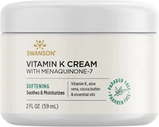 Vitamin K Cream with Menaquinone 7 - Rejuvenates & Soothes Skin 2oz