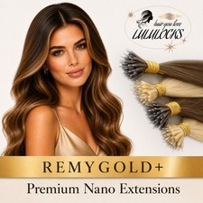 Nano Ring Human Hair Extensions - Double Drawn - Premium Remy Grade - RemyGold+