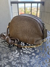 Borsa vintage Borbonese Redwall in pelle scamosciata di quaglia Made in Italy
