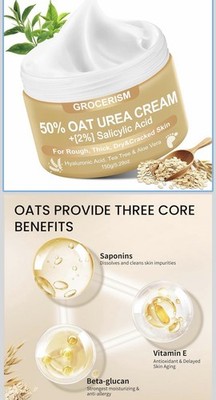 Grocerism 50% Urea 2% Salicylic Acid Cream w/ Tea Tree Aloe Hyaluronic Acid 150g