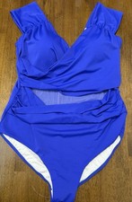 Swimsuits for All Women's Plus Size Mesh Wrap Bandeau One Piece Swimsuit 22