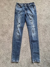 Levi's Strauss  Co Blue 711 Skinny Distressed Stretch Denim Jeans Pants Size 26