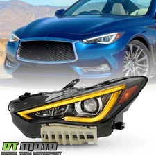 For 2017-2022 Infiniti Q60 LED DRL w/o AFS Projector Headlight Left Driver Side