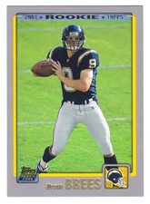 2001 Topps Drew Brees RC #328 Base Rookie Card San Diego Chargers Purdue. rookie card picture