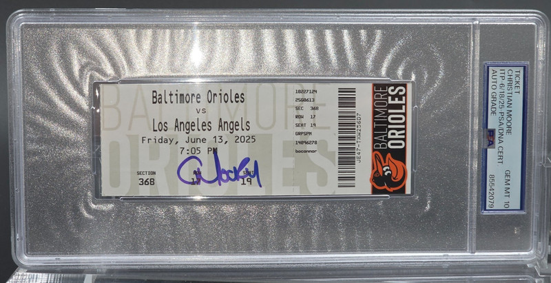 💎 Christian Moore Signed 2025 Debut Game Ticket Stub💎 (PSA | Auto Grade 10) 💎