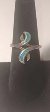 Vintage Handmade Navajo Sterling Silver And Turquoise Ring Size 8