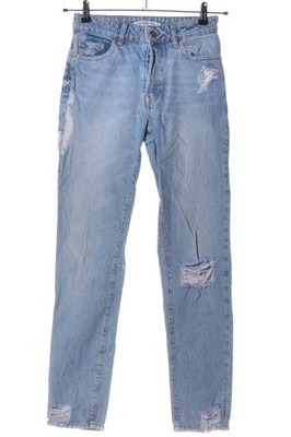 ZARA BASIC Straight-Leg Jeans Damen Jeans Gr. DE 32 blau Casual-Look
