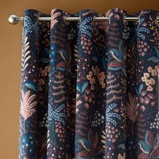 Exotic Leaves Eyelet Curtains, Soft Recycled Polyester, Velour, 228 x...