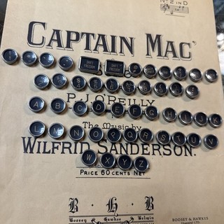 COMPLETE SET OF 48 ROYAL VINTAGE TYPEWRITER KEYS METAL RIM FLAT BACK JEWELRY