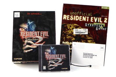 Resident Evil 2 Platinum 1999 Capcom Big Box & Strategy Guide Complete MINT DISC