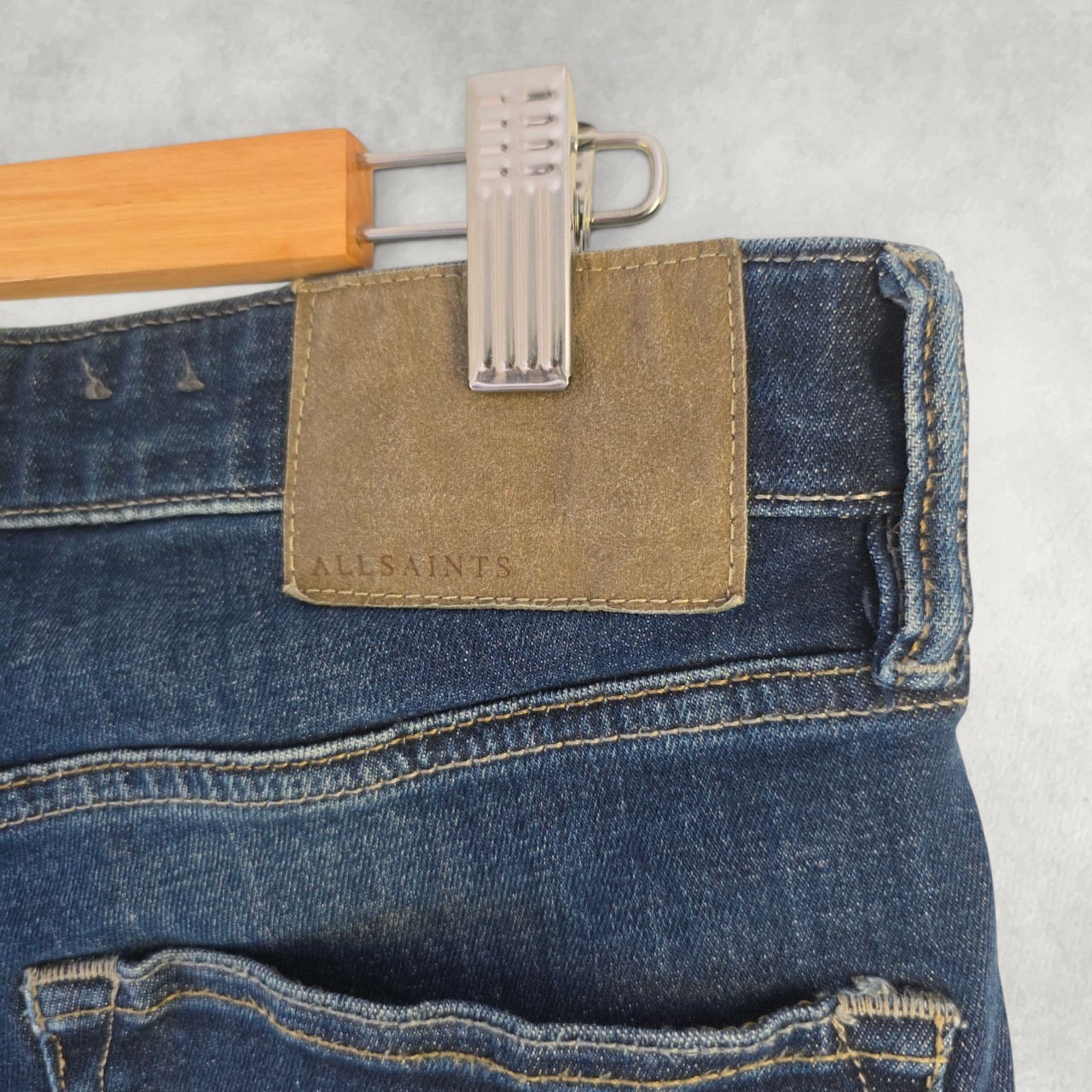 AllSaints Cigarette Jeans W33 L28 Blue Skinny Slim Stretch Designer Denim Mens image 7