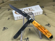 🔥RARE NEW Case Mini Trapper Autumn Deep Canyon Jig Bone W/ 1095 Carbon Steel