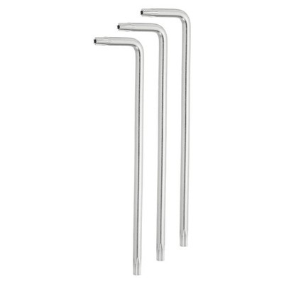 3 Pcs T10 Anti Tamper Proof Torx Hex Key Wrench with Hole 3.15'' Long Arm, Silver