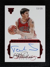 2015-16 Panini Flawless Premium Ink Ruby 13/15 Toni Kukoc #PI-TK Auto 4f5