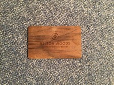 Belton woods hotel spa & golf resort Key Card Wooden Wood unused 