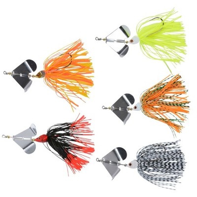 5Pcs Spinnerbait Fishing Lures Bass Fishing Jig Lures Topwater Fishing Lures