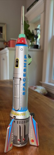 Retro Tinplate Toy Rocket SkyExpress Apollo Friction Spaceship