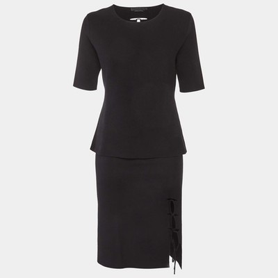Alexander Wang Black Stretch Knit LaceUp Set ML