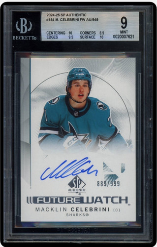 Macklin Celebrini [Autograph] #184 2024 SP Authentic card