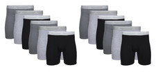 Lot of 12 George Men's Regular Leg Boxer Briefs, 2-Pack of 6 Boxer Brief 3XL New