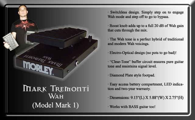 Morley Mark Tremonti Wah Wah Guitar Effect Pedal for sale online