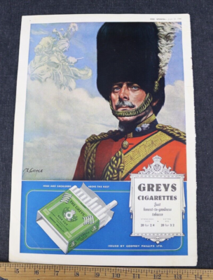 Greys Cigarettes Tobacco Godfrey Phillips Print Ad Advertising 1946 Silk  Cut VTG