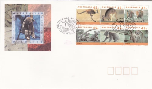 Australia 1994 Australian Wildlife Block of 6 FDC Kingscote  cancel Unaddressed