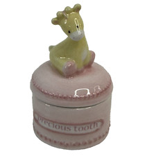 Baby Gund Tender Beginnings Precious Tooth Ceramic Giraffe Trinket Box Pink