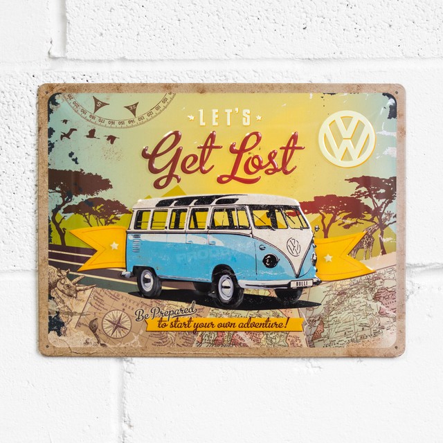 Large 40 X 30cm Retro VW Camper Van Metal Wall Tin Sign Hanging Art
