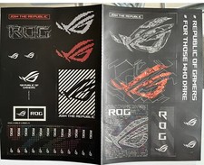 ASUS ROG Republic Of Gamers Decal Sticker Open Box  2 Sheets ITEM 3 