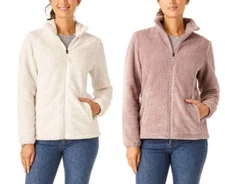Free2B Ladies' Peak Butter Pile Fleece Full Zip Soft Stand Collar Jacket