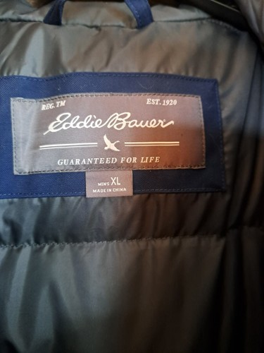 NAVY BLUE 80s EDDIE BAUER PREMIUM DOWN MENS POLAR PARKA SIZE XL - Picture 4 of 8